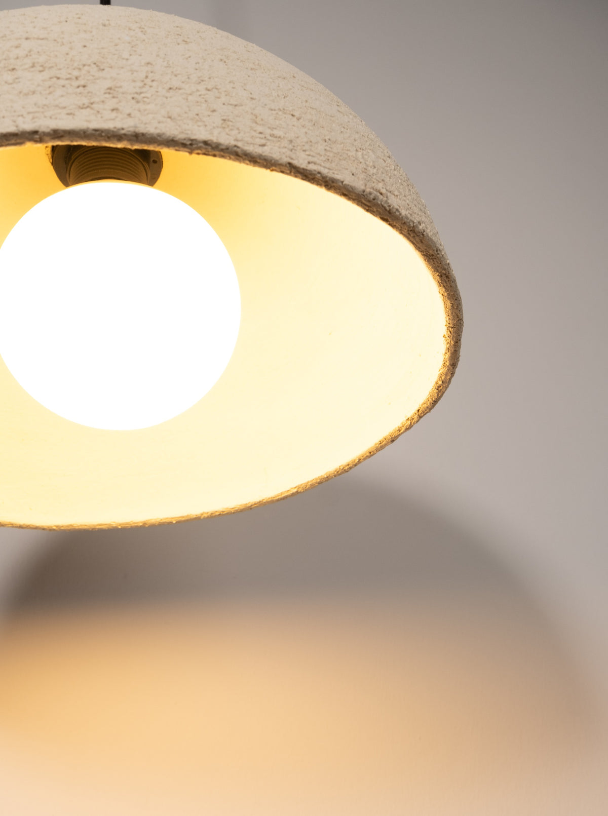 Asteria white handmade ceramic pendant light, wabi sabi stoneware – image 10