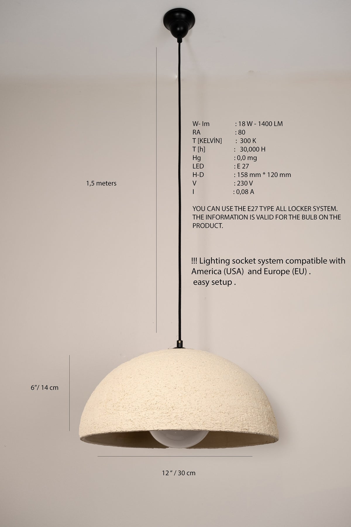 Asteria – handmade white ceramic pendant light in natural clay, Geza Ceramic – image 9