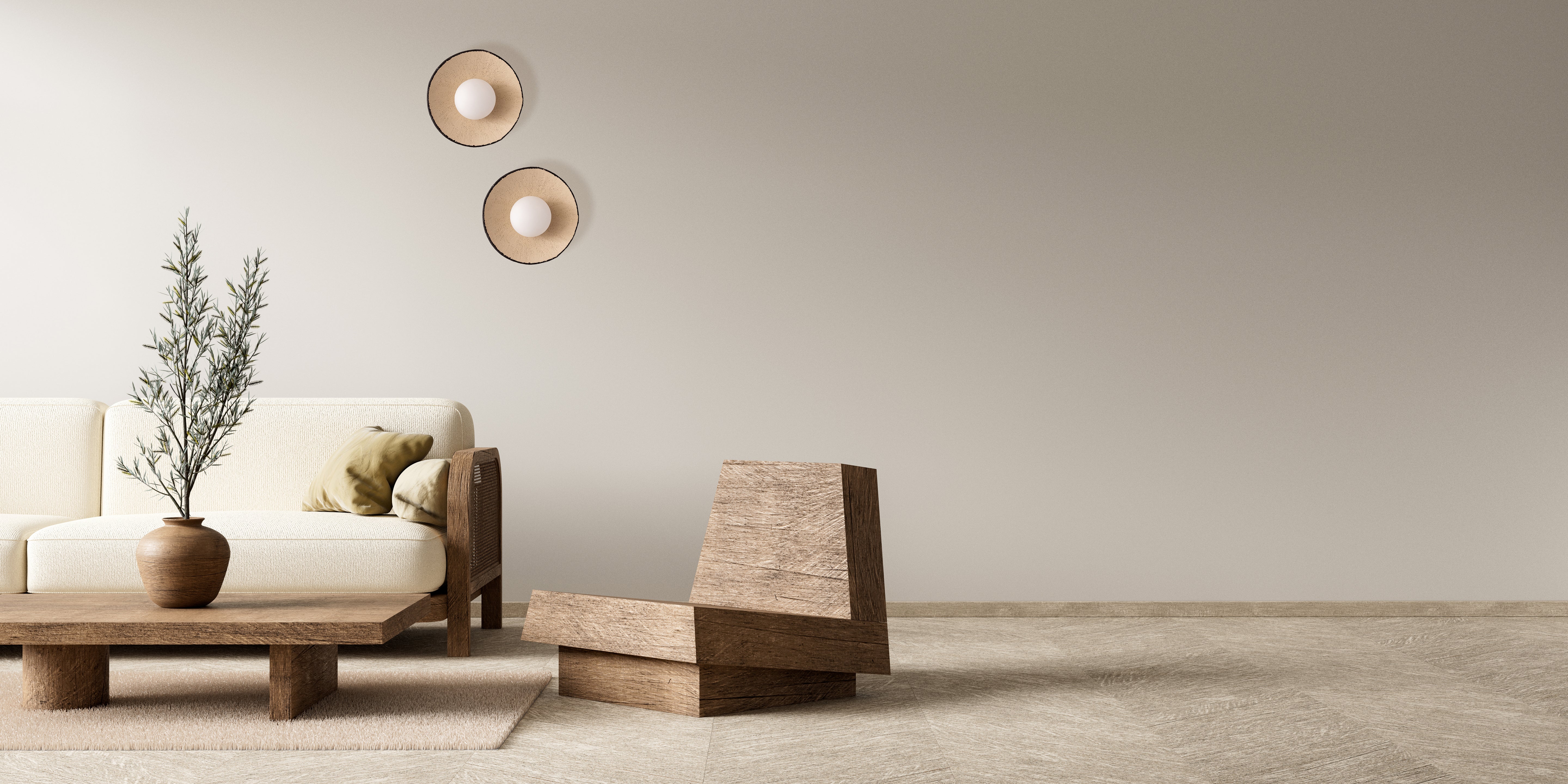 Wintage Handgemachte Wandlampen aus Keramik, Wasabi Wandlampe, Minimalistische Wandlampen, Mid Century Wohndekorlampe, Interior Design Lampe