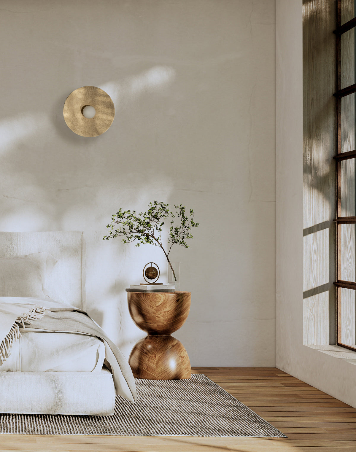 Orea – handmade beige ceramic wall sconce in natural clay, Geza Ceramic – image 5