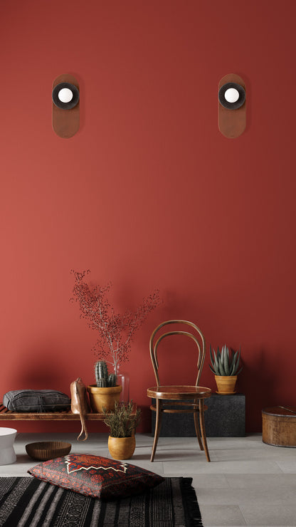 25 Inc. Terrakotta Moderne handgefertigte Keramik Wandlampe, Japandi Keramik Wandlampe, Große Wandlampe