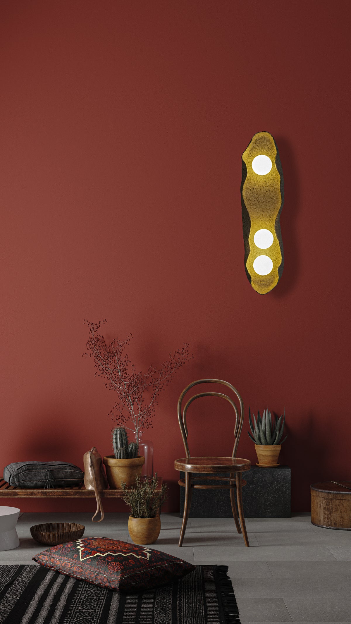Teros beige handmade ceramic wall sconce, wabi sabi stoneware – image 12