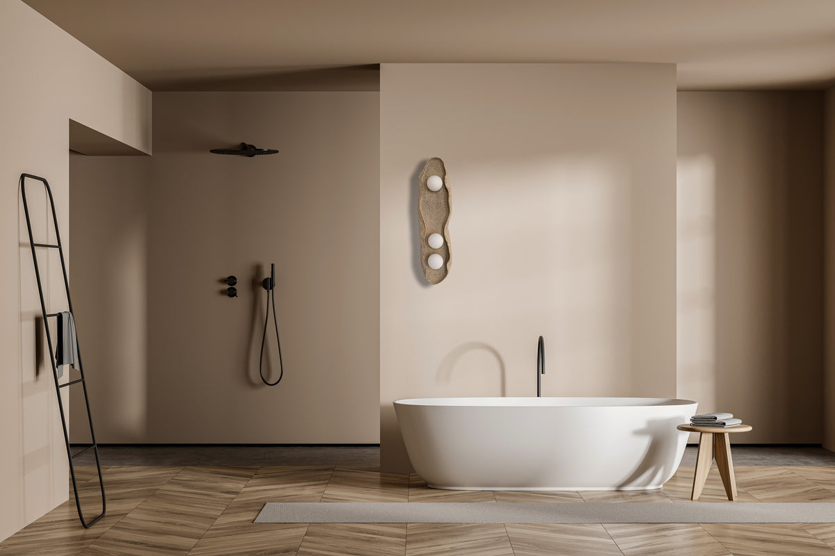 Teros – handmade beige ceramic wall sconce in natural clay, Geza Ceramic – image 9