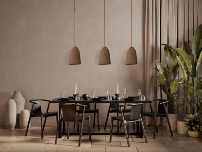 Braune Japandi Handgemachte Keramik Pendelleuchte, Wabi Sabi Deckenlampe, Home Decor Lampsade