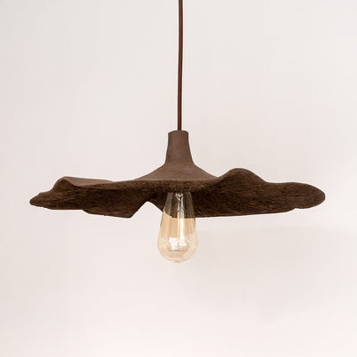 Brown Special Texture Handmade Wabi Sabi Stoneware Ceramic Pendant Light