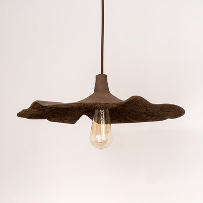 Brown Special Texture Handmade Wabi Sabi Stoneware Ceramic Pendant Light