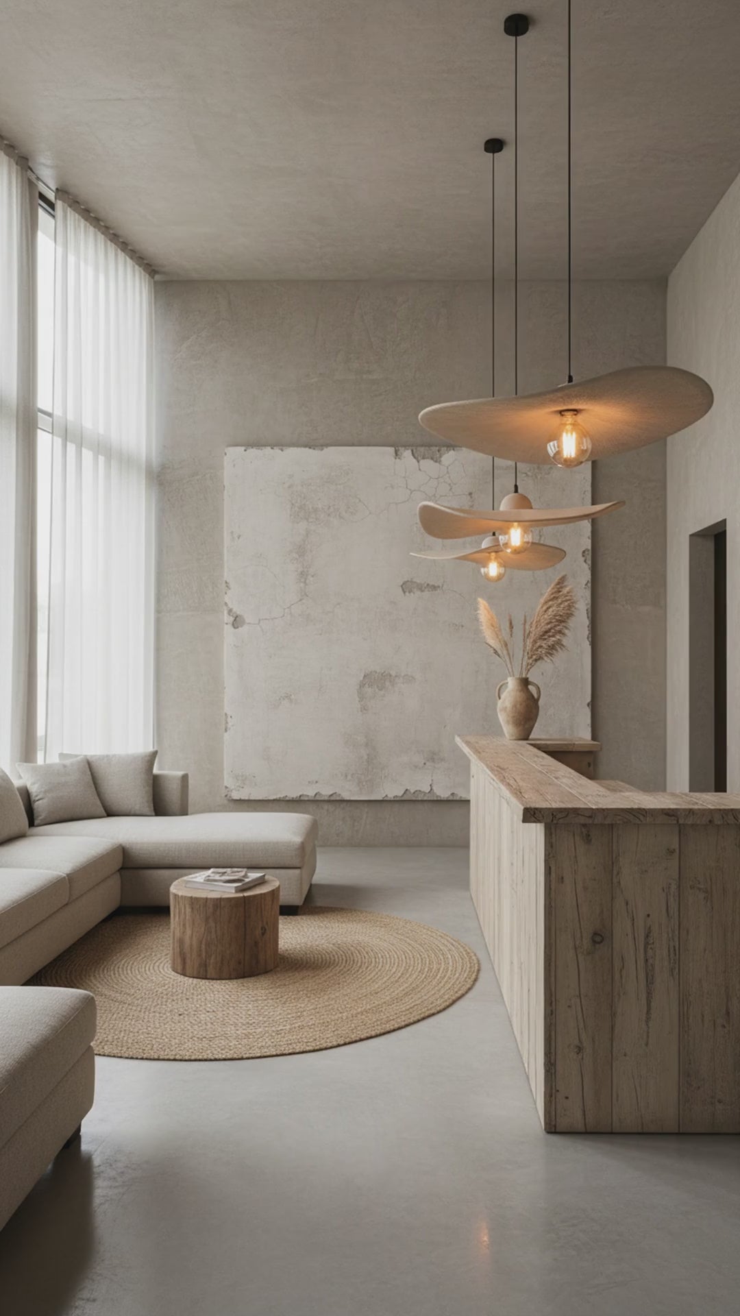 Beige Handmade Modern Pendant Ceramic