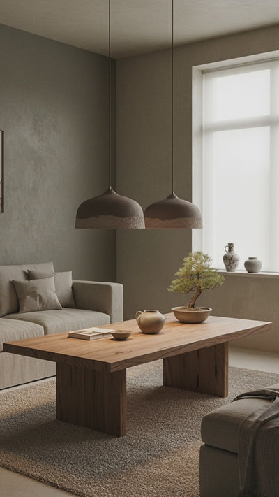 Wabi Sabi Natural Textured Handmade Ceramic Pendant Chandelier, Pendant Light, Kitchen Island Pendant Lamp