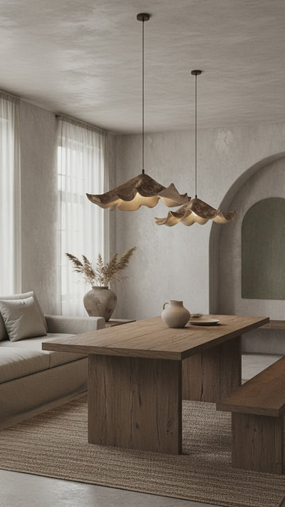 Amorf Handmade Ceramic Modern Pendant Light, Japandi Pendant Light, Wabi Sabi Chandelier, Home Gift Pendant Lighting