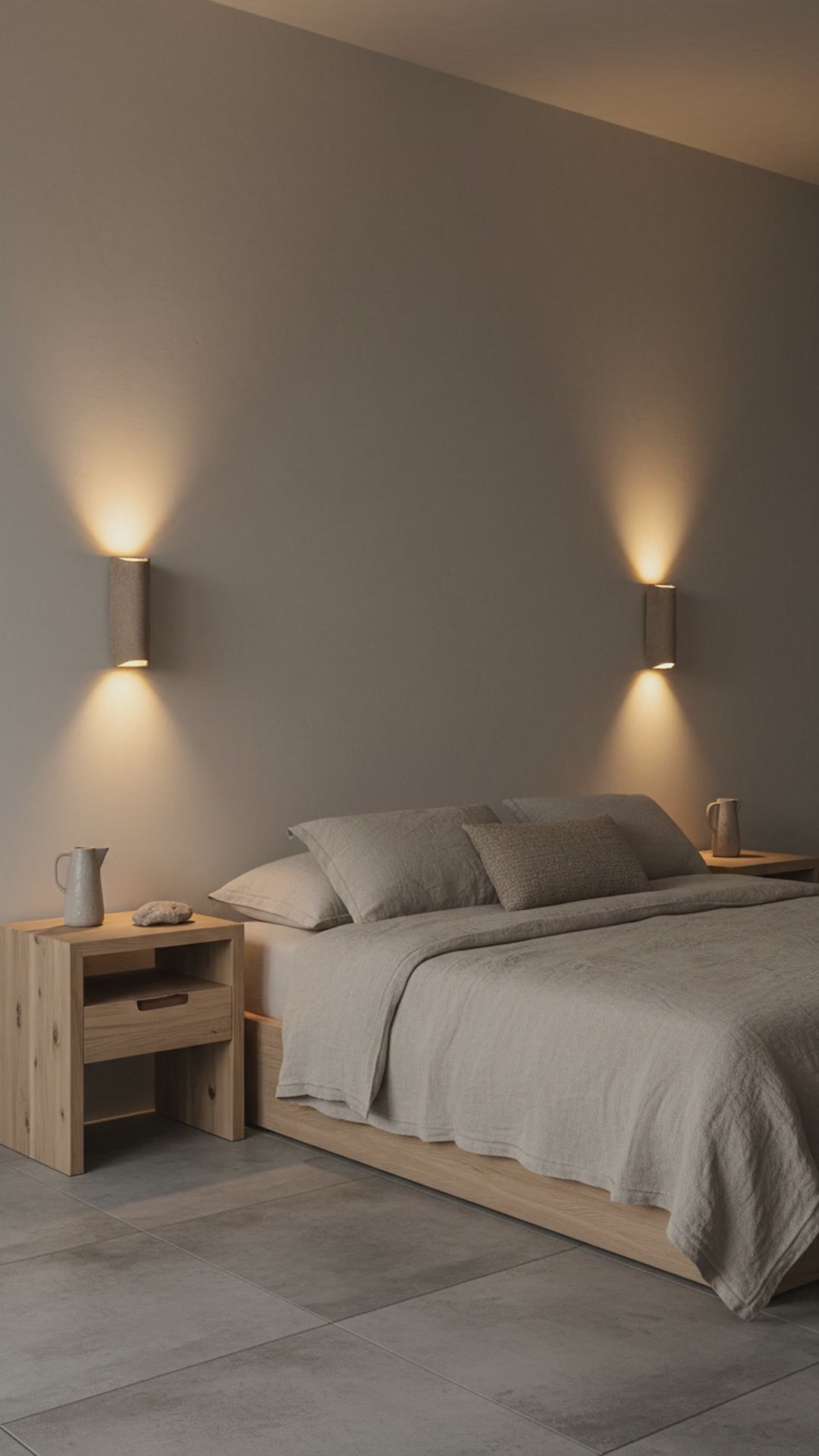 Japandi Handmade Ceramic Wall Sconces, Wabi Sabi Natural Ceramic Wall Lamp,