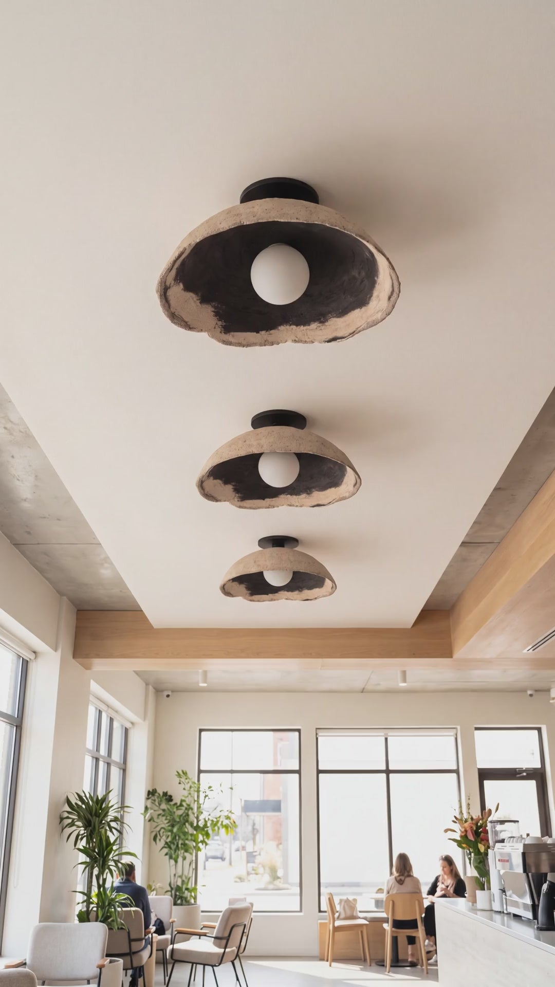 Handmade Ceramic Flush Mount Ceiling Light – Wabi Sabi Modern Ceiling Lamp