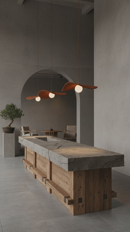 Terracotta 19 inç El Yapımı Seramik Wabi Sabi Sarkıt Işık, Rustik Tavan Lambası, Yatak Odası Sarkıt Lambası, Ev Hediyesi