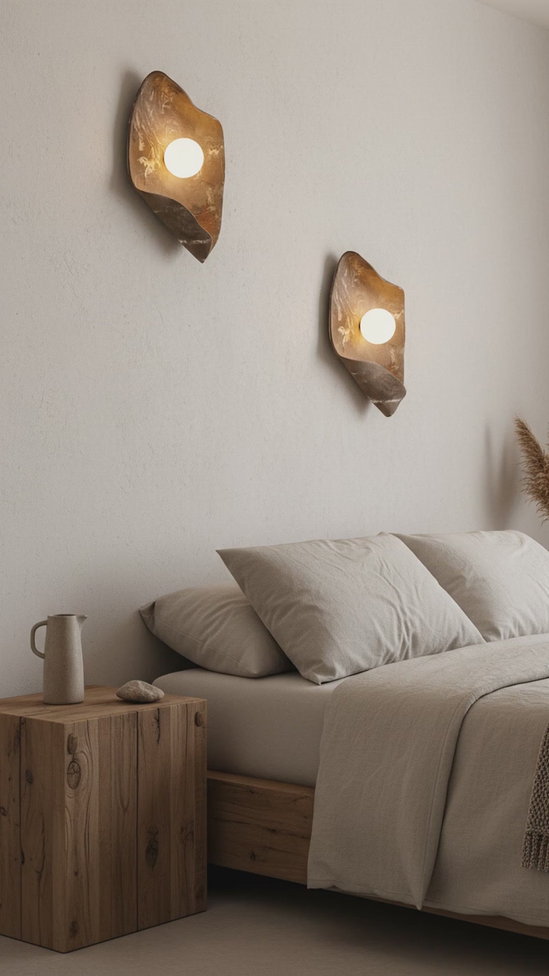 22" Wabi Sabi Handgemachte Keramik Wandlampe, Japandi Keramik Wandlampe, Badezimmer Wandleuchte, Weihnachtsgeschenk