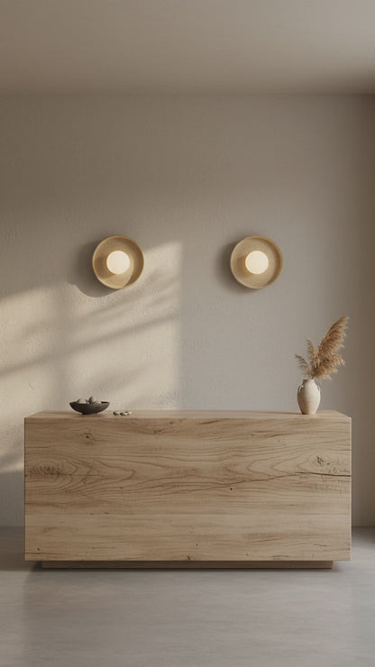 Beige Stoneware Wall Sconces