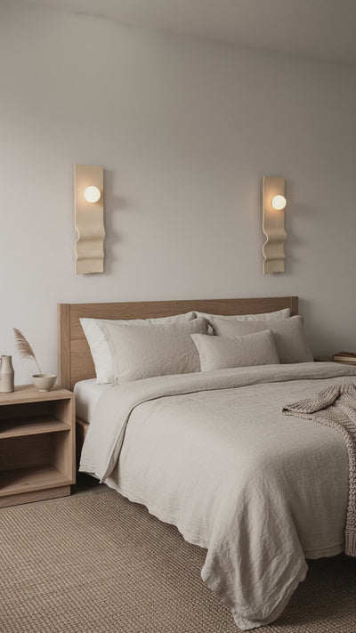 Beige Handmade Amorf Wall Sconce, Wabi Sabi Decorative Wall Lamp, Handmade Lighting