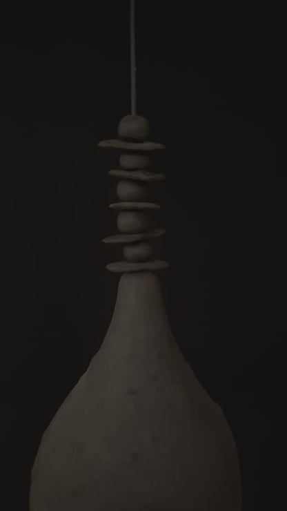 Moderne handgefertigte Keramik Pendelleuchte, Japandi Pendelleuchter, Wohndekor Geschenk