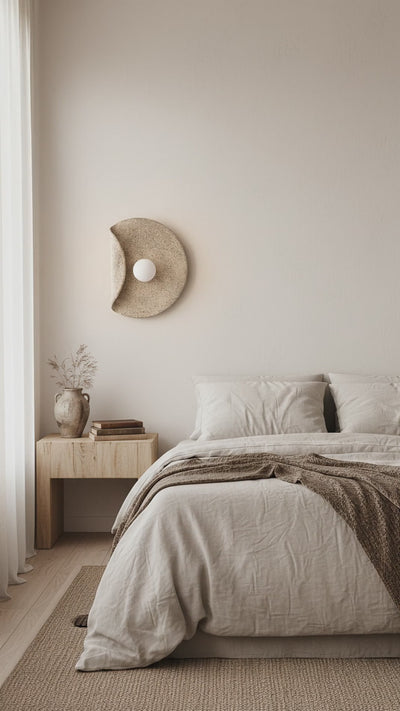 Wabi Sabi El Yapımı Seramik Duvar Aplikleri, Yatak Odası Özel Duvar Lambası, Modern Ev Hediyesi