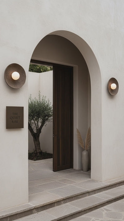 12 inches Wabi Sabi Handmade Ceramic Wall Lamp, Brown Ceramic Wall Sconces, Minimalist Wall Light