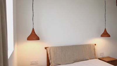 Wabi Sabi Handmade Ceramic Pendant Light: Terracotta Kitchen Island Lighting