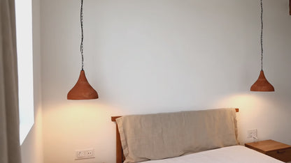 Wabi Sabi Handmade Ceramic Pendant Light: Terracotta Kitchen Island Lighting