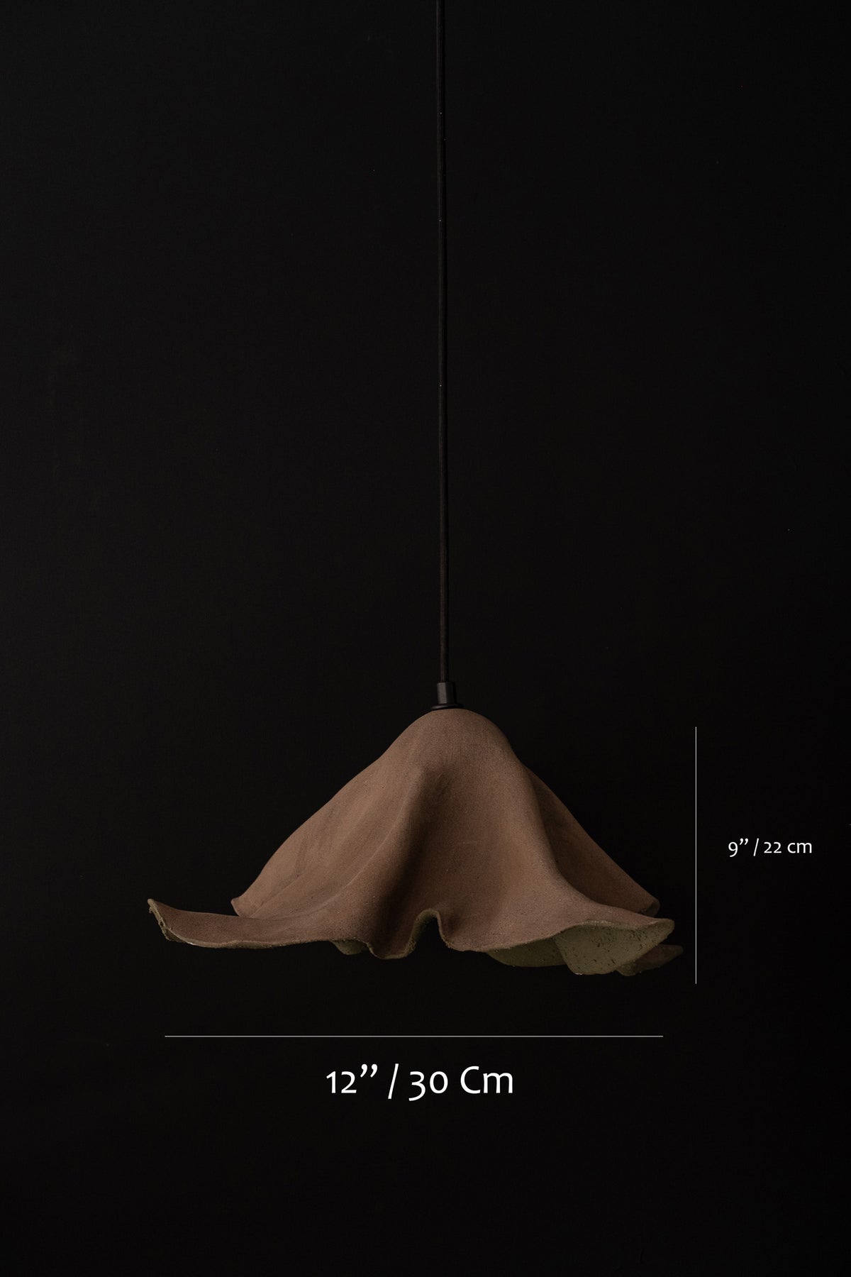 Kaira brown handmade ceramic pendant light, wabi sabi stoneware – image 10